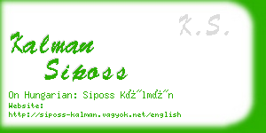 kalman siposs business card